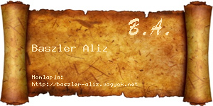 Baszler Aliz névjegykártya
